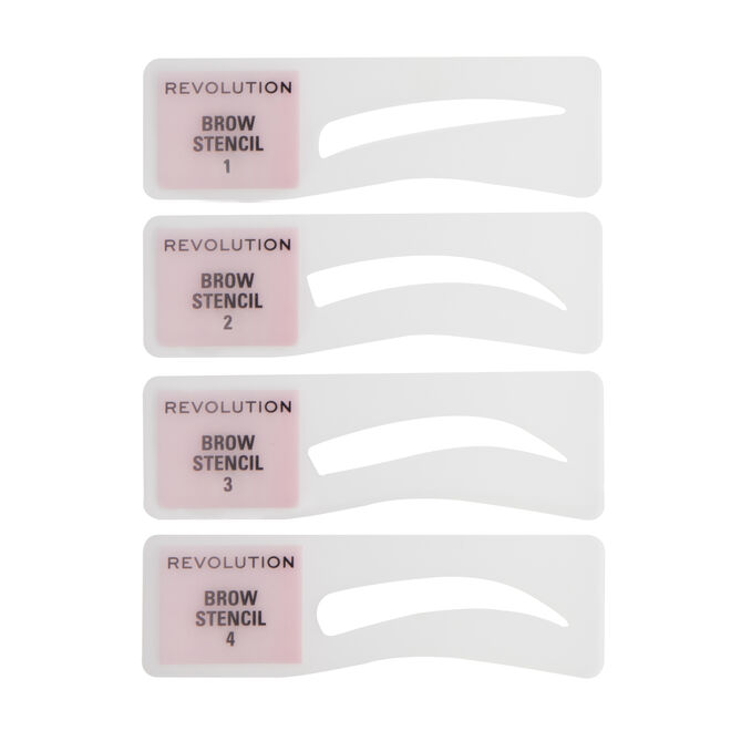 Makeup Revolution Brow Powder Stamp & Stencil Kit Medium Brown